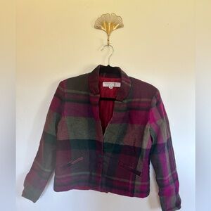 Vintage Dorothy Schoelen for Strawberry Plant Plaid Wool Jacket – Size 11/12
